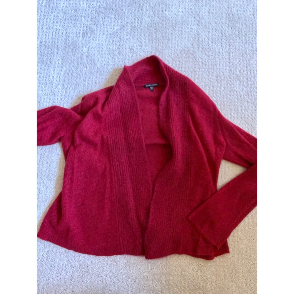 Eileen Fisher Cardigan Women S Red Wool Mohair Cashmere Blend Open Front Shawl
